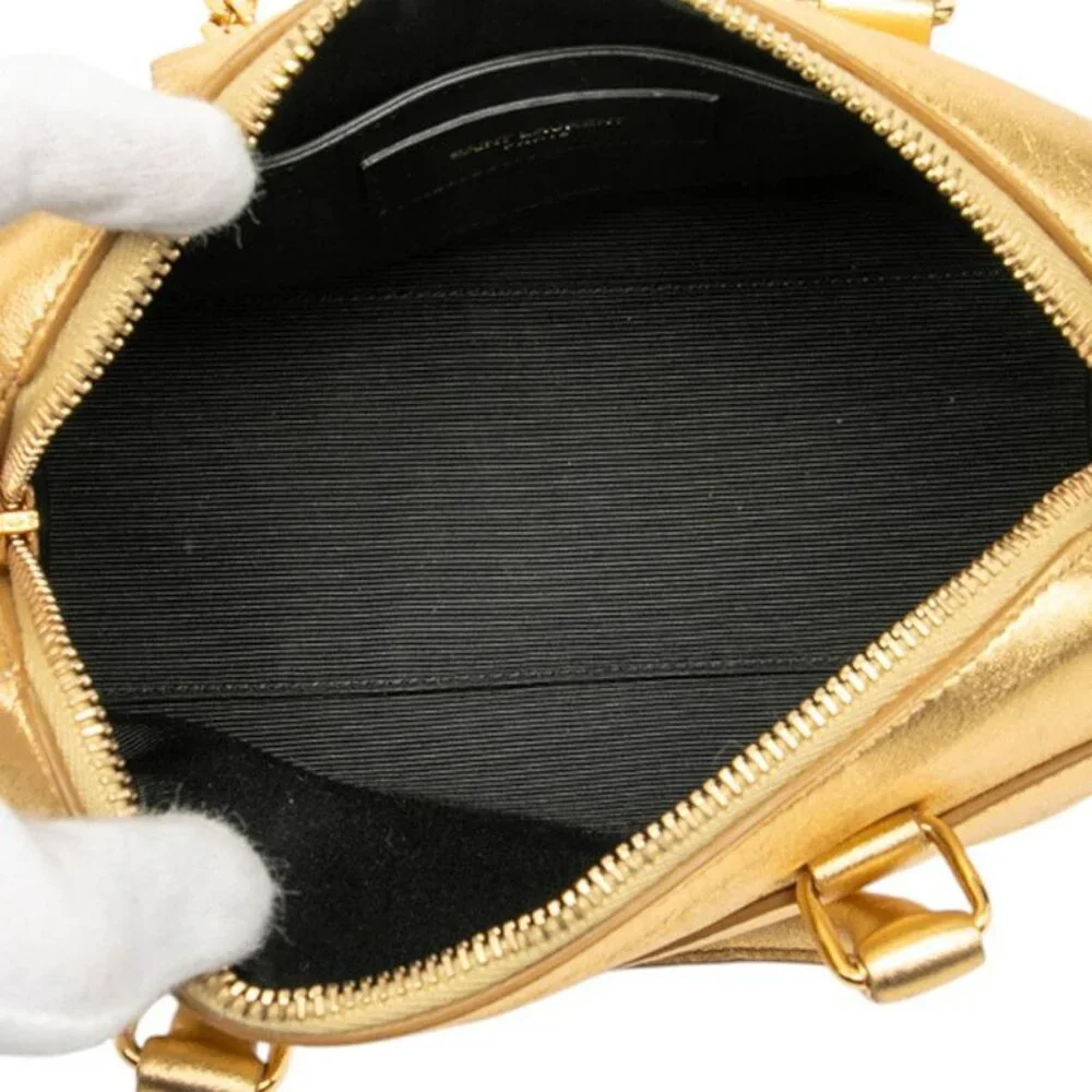 Saint Laurent Baby Duffle 2-Way Shoulder Bag Gold Leather - Picture 4 of 7